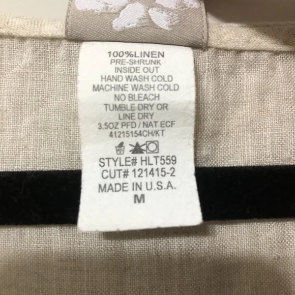 Match Point Linen Tank Size M (O) - Picture 3 of 4